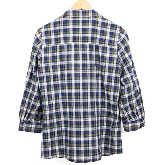 Tory Burch Tartan Plaid Button Down Ruffle Shirt - Size 12 - Picture 6 of 13